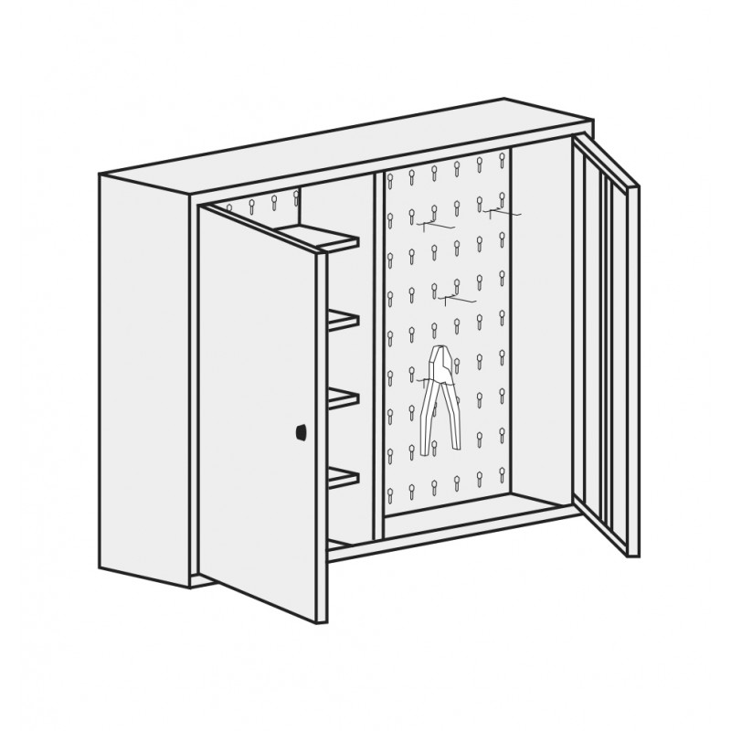 Armoire d'atelier à fixer - largeur de 800 à 1200mm - Hauteur 600 ou 750mm - 17 coloris au choix_2