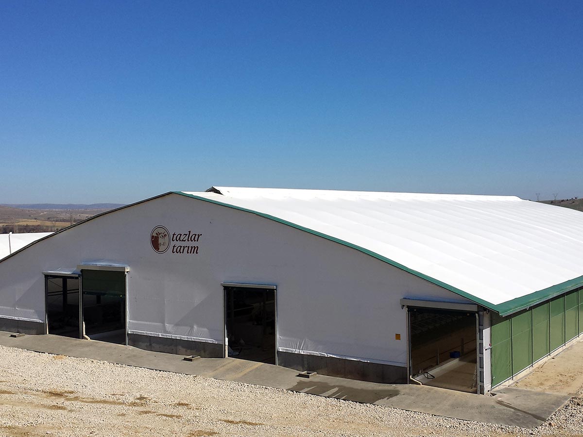 Bâtiment d'élevage métallo-textiles pour vaches laitières - Spacieux, clair, baigné de lumière - AGROTEL_2