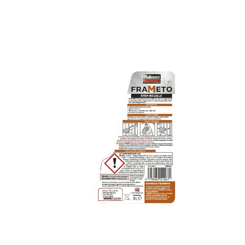 Protection antirouille extérieur/intérieur - Rubson Frameto - Noir mat 1L - Direct sur rouille pour acier_2