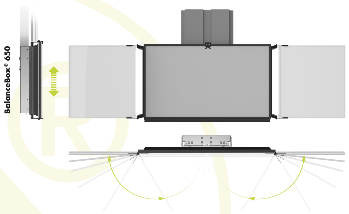 Support écran BalanceBox 650 + cadre Winx 4b avec 2 volets blancs 86''_2
