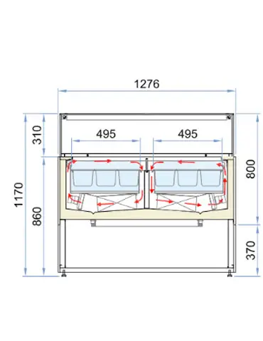Vitrine service arrière pour glacier et pâtissier - DIASCIA_2