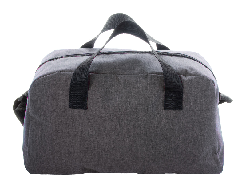 Sac de sport en RPET - poche avant, compartiment zippé et bandoulière réglable - Polyester 600D gris foncé_2