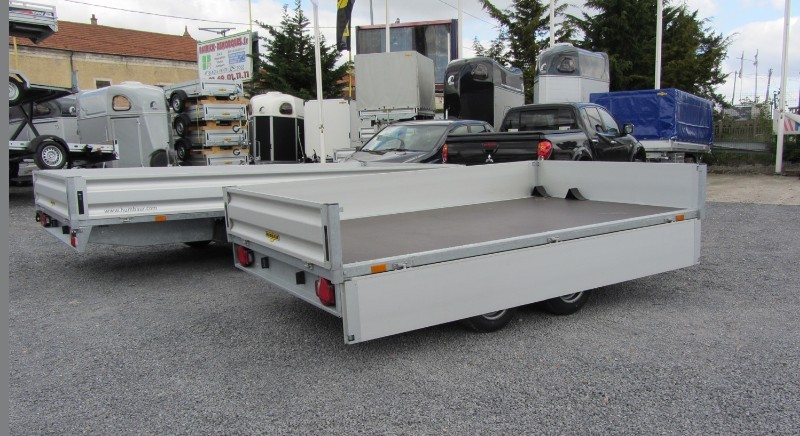 Remorque plateau Humbaur HT 303118 - 2 essieux, ridelles alu, roues dessous, 3100x1850 mm_2