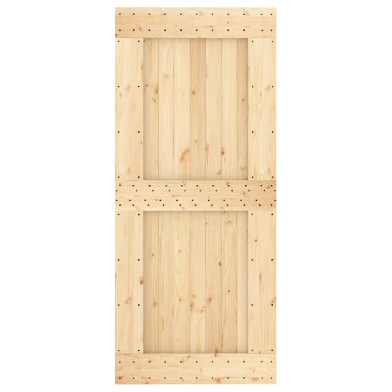 Vidaxl porte coulissante et kit de quincaillerie 90x210 cm pin massif 3203148_2