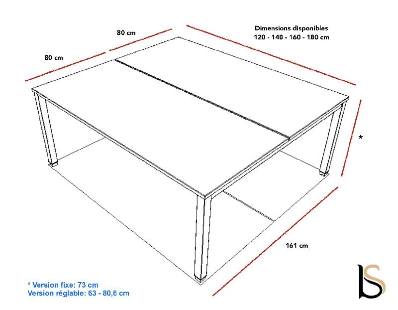 Bench 2 personnes Tempo - Mobel linea - Blanc 9010, 160, Anthracite, Fixe_3
