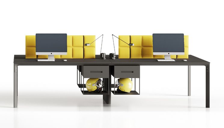 Bureau coworking surf - sur-mesure - pieds en chêne massif et plateau mélaminé 25 mm_2