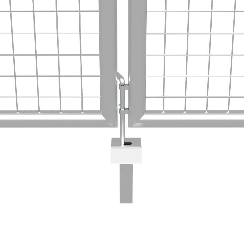 Vidaxl porte de jardin acier galvanisé 415x225 cm argenté 144302_2