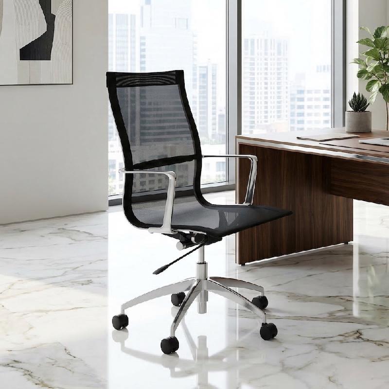 Fauteuil de direction Evole en résille - Mobel Linea - Noir_0