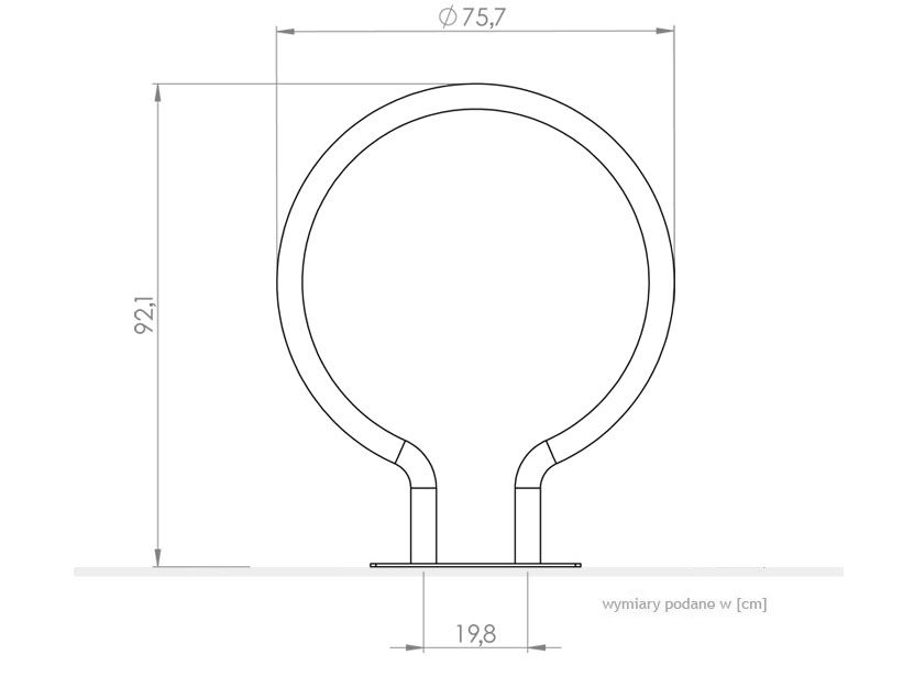 Arceau urbain Omega 05.029 - Zano - en acier noir ou inoxydable - diamètre 76 mm - hauteur 92 cm_2