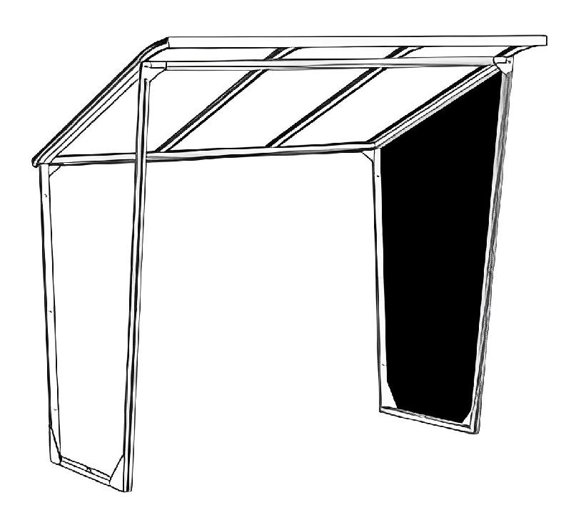 Abri cycle incliné en aluminium thermolaqué - Coloris personnalisable - Toiture polycarbonate alvéolaire - Fabrication française_2