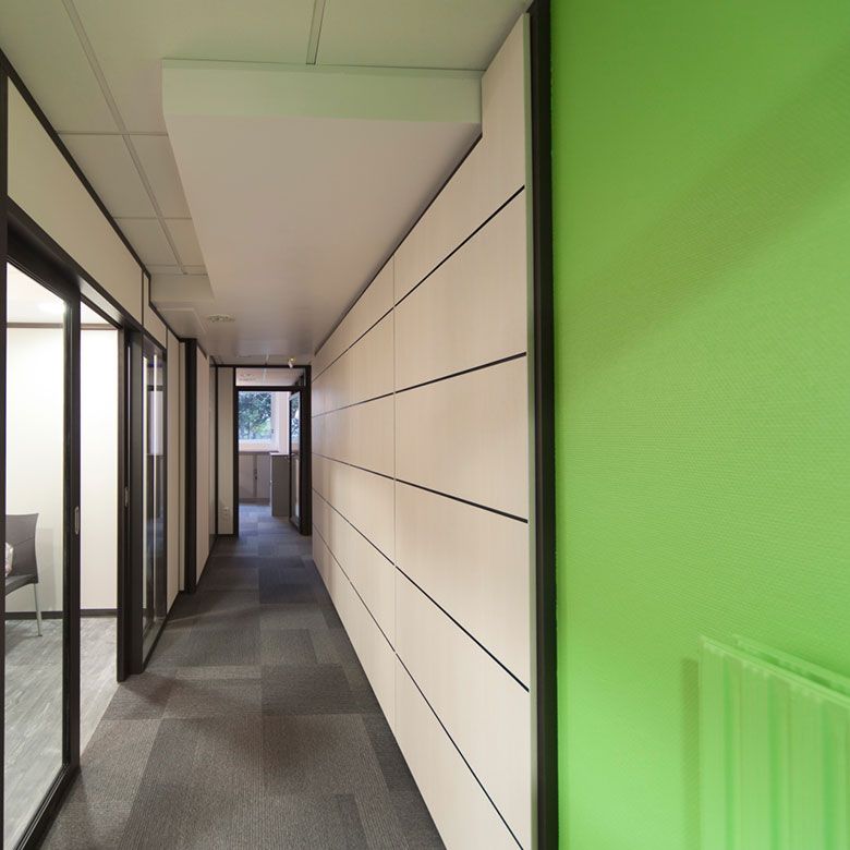 Evajoncia - Cloisons amovibles en aluminium - Isolation acoustique laine de 85 mm - Panneaux décor bois_2