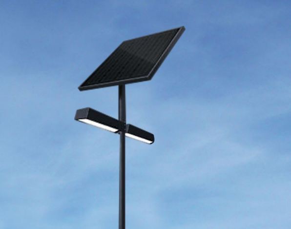 Lampadaire urbain solaire SUN KEY DUO - LED - 3000 lm - 4,8 m avec double tête et panneaux solaires inclinables_0