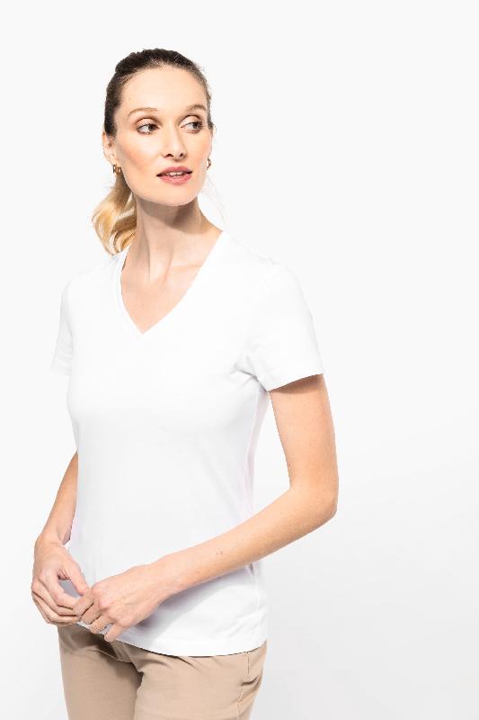T-shirt Supima col V manches courtes femme - 100% coton peigné - Réf: PK305 - Kariban Premium_2