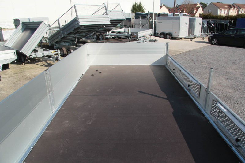 Remorque plateau HUMBAUR HT 306124 - 2 essieux, roues dessous, ridelles alu, 6100 x 2480 mm_2