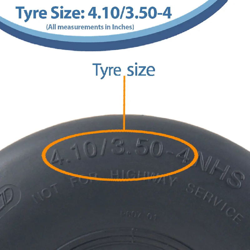 4.10/3.50-4 Smooth Lawnmower Slick Tyre 4ply Tubeless Journey P607 Pattern 160kg_2