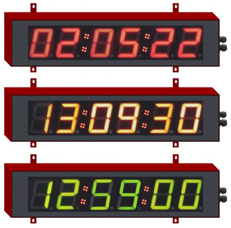 Chronomètre géant pour intérieur - Chiffres de 10 cm - LED tricolores - Programmation via RS232_2