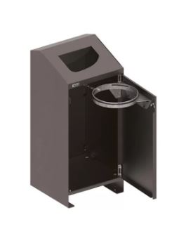 Corbeille publique Berlin 100 Litres - porte frontale - couvercle en option - tôle acier galvanisée_2