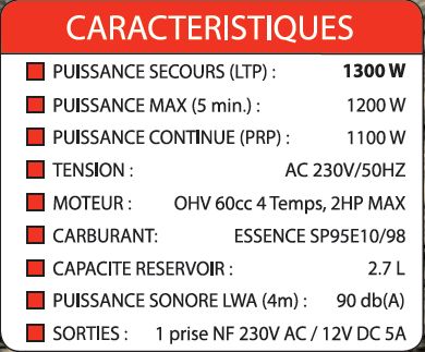 Mf1300i - groupe électrogène portable - mecafer - puisssance 1300w_2