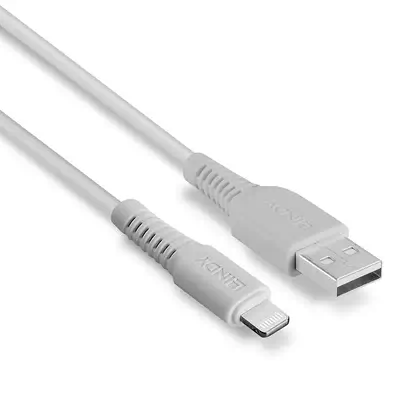 LINDY 0.5m USB to Lightning Cable white Charge and sync_2