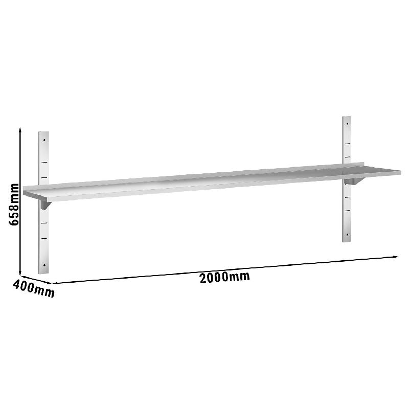 Etagères murales en inox 1 niveau Profondeur 400 mm - 2000_2