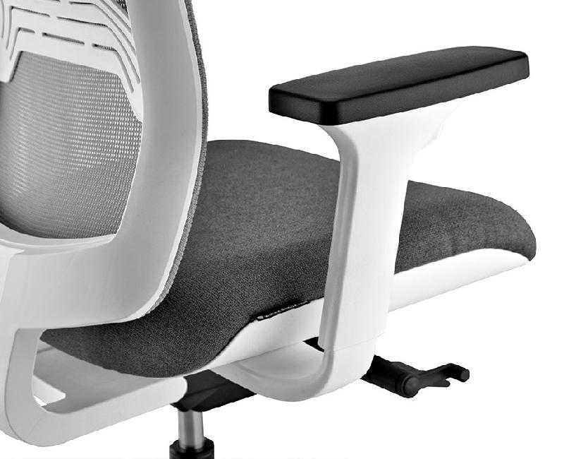 Siège de bureau Wi-Max finition blanc avec dossier résille de couleur - SOKOA - Noir, Gris clair, Oui, Réglable 3D, Non_2