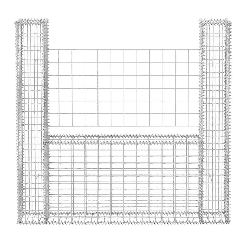 Vidaxl panier de gabion en forme de u acier galvanisé 160x20x150 cm 142545_2