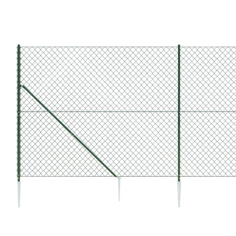 Vidaxl clôture à mailles losangées avec piquet d'ancrage vert 2x25 m 153934_2