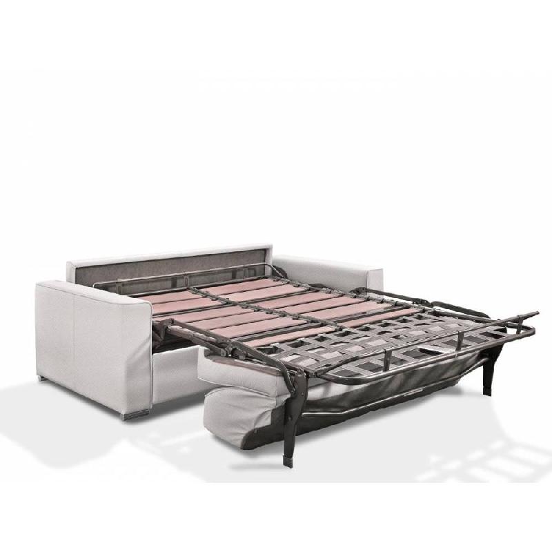 Canapé convertible premium 3 places - 140 cm - Sommier à lattes RENATONISI - Matelas BULTEX - Velours gris silver_2