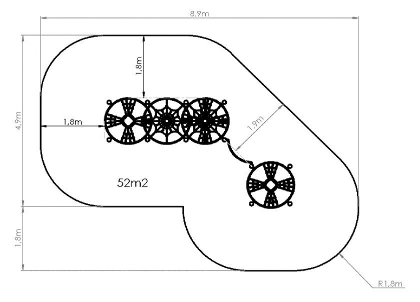 Combiné cordages et barreaux en acier inoxydable pour aire de jeux - Référence BT16509 - Conforme EN1176_2