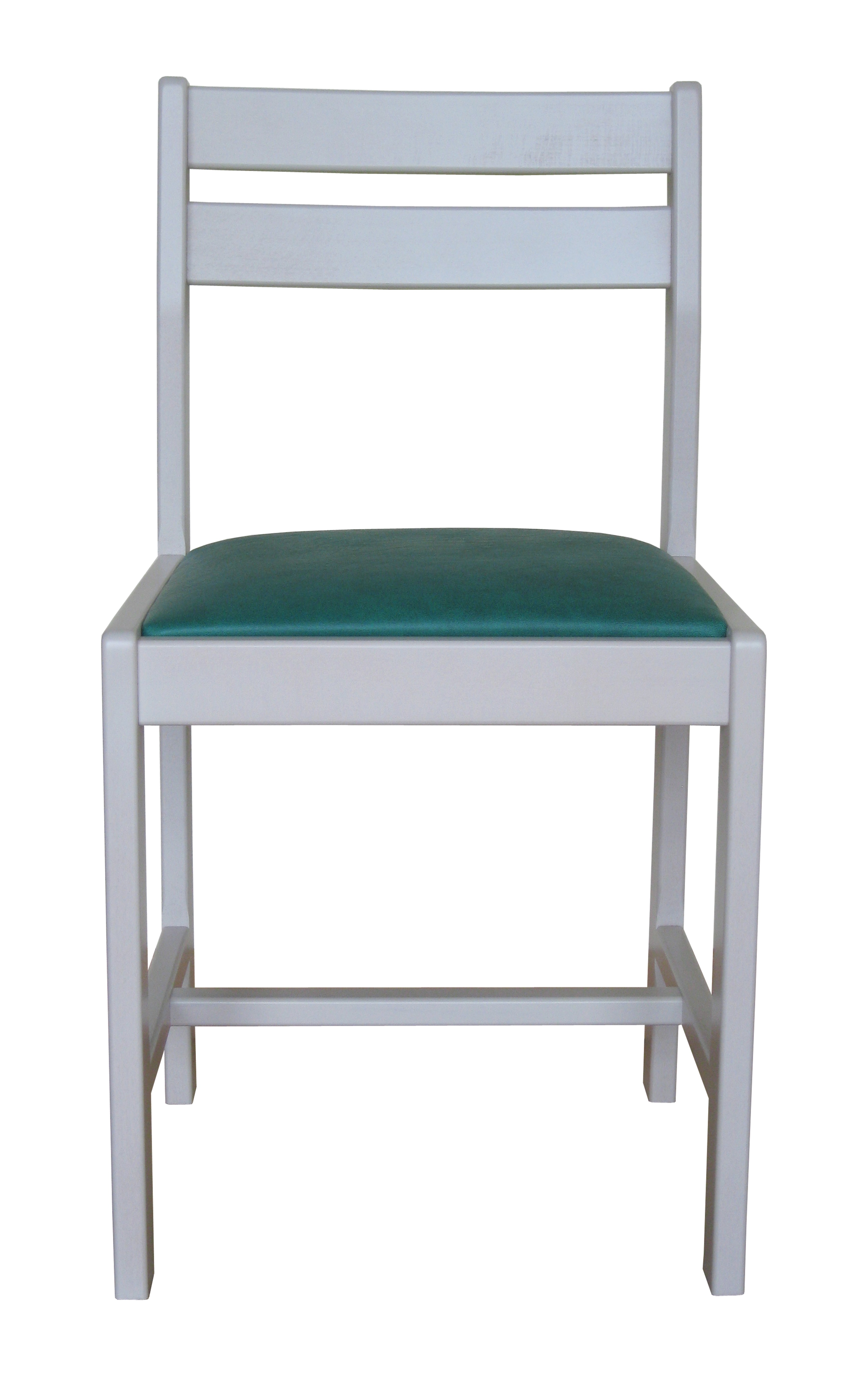 Lot de 2 chaises Aradis en hêtre massif - blanc et vert - fabrication française - assise mousse polyéther_2