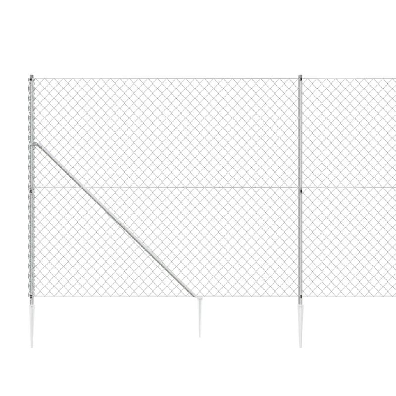 Vidaxl clôture à mailles losangées avec ancrage argenté 2,2x25 m 154031_2