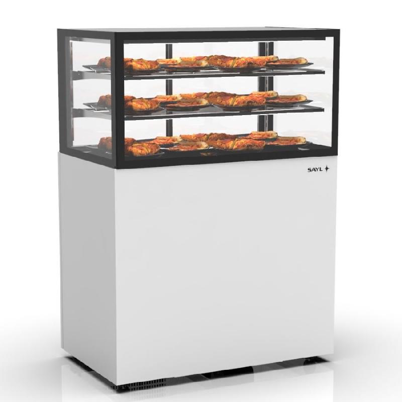 Vitrine chauffante INTEGRA chaleur sèche sur base haute - 1000 mm - 3 niveaux - H1400 mm - IN100/50-140C | Sayl Barcelona - 515 mm, Accès Grab & Go, 1400_2