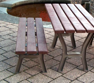 Banquette CLASSICO plastique recyclé et fonte_2