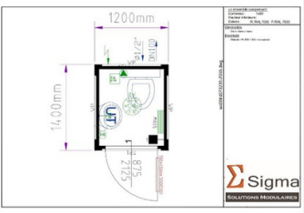 Bâtiment modulaire - Module sanitaire 5 pieds non superposable - CTX SOLO S_2