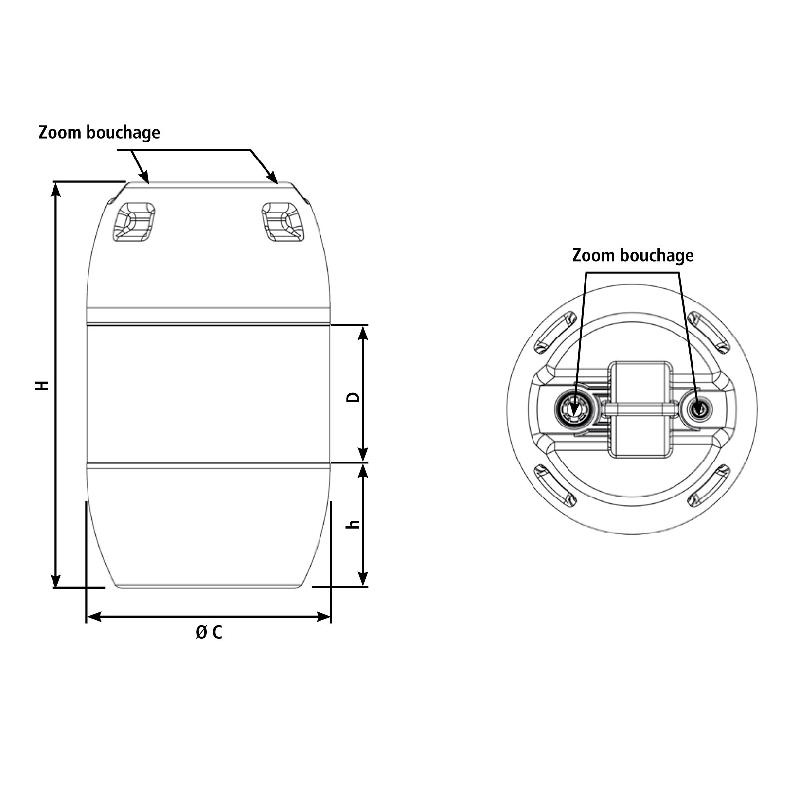Fût 120L DTN - 2 bondes - Sotralentz_2