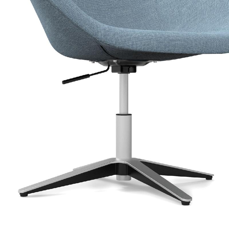 Grand fauteuil d'accueil Tilos avec pied métal - Mobel linea. - Chocolat_2