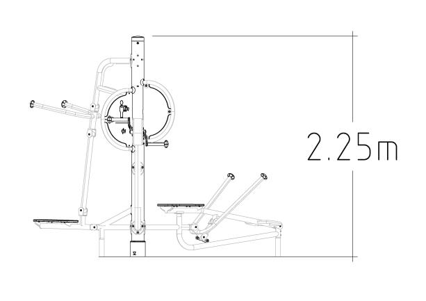 Équipement de fitness extérieur - Gym Tibas 8041326-2 - Station multi-fitness 3 en 1 - Hags_2