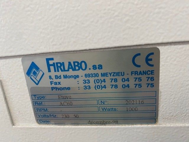 Etuve de laboratoire d'occasion - firlabo ac60_2