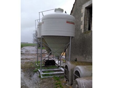 Silo d'aliment d'élevage déplaçable à vide avec cône axial translucide - Ø2325 - Capacité 6 et 9m3_2
