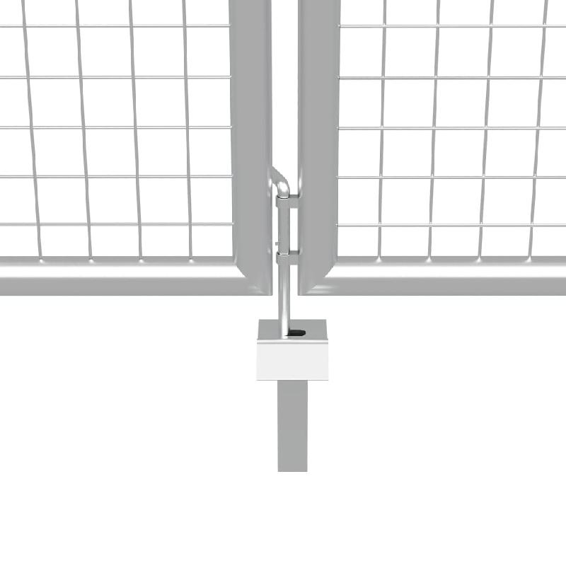 Vidaxl porte de jardin acier galvanisé 415x200 cm argenté 144301_2