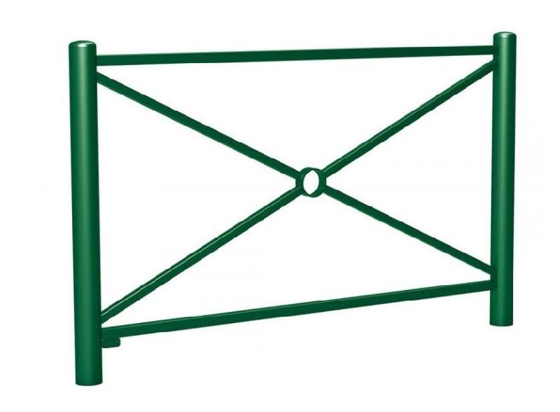 Barrière de Ville Carrefour - Longueurs 1072 ou 1572 mm - Cadre simple croix - Hauteur hors sol 1025 mm - Poteaux tubes acier ø 76 mm_2
