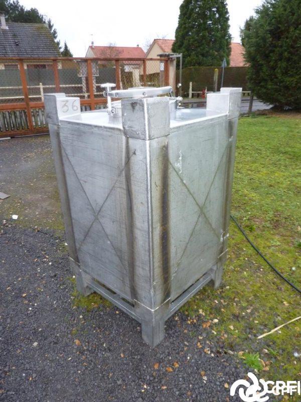 Container IBC/GRV inox carré 620 L - trou d'homme ovale - sortie 51 mm_2