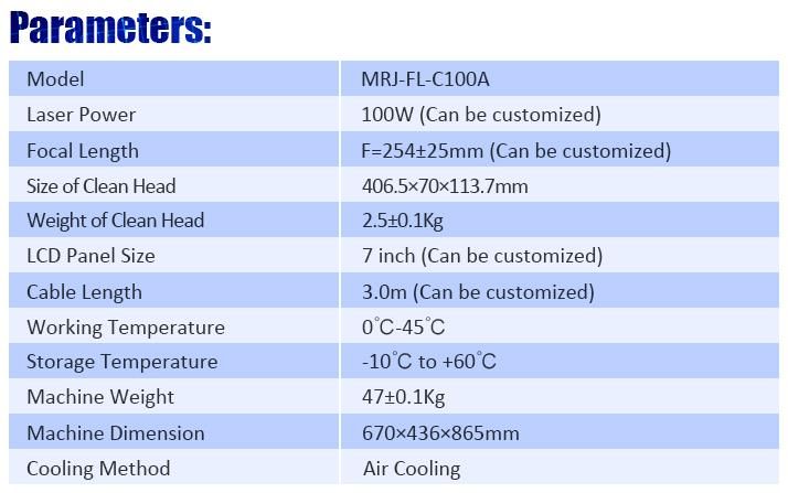 Mrj-fl-c100a - Décapeur laser professionnel 100W - Chengdu MRJ-Laser Technology Co., Ltd_2