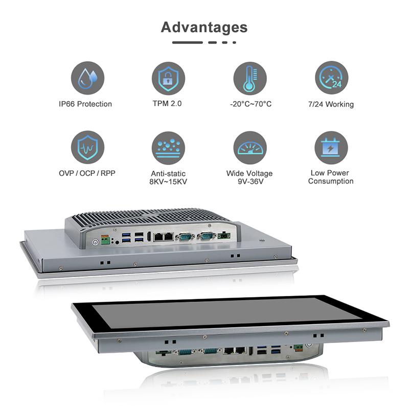 Panel PC industriel fanless 15,6 pouces Full HD tactile capacitif - IP66 - EVI-156WAC_2