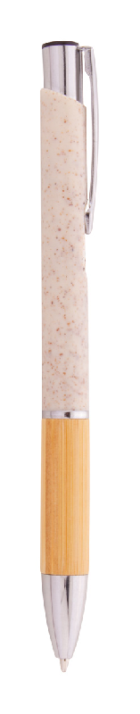 Stylo bille écologique en paille de blé - grip bambou - encre bleue_2