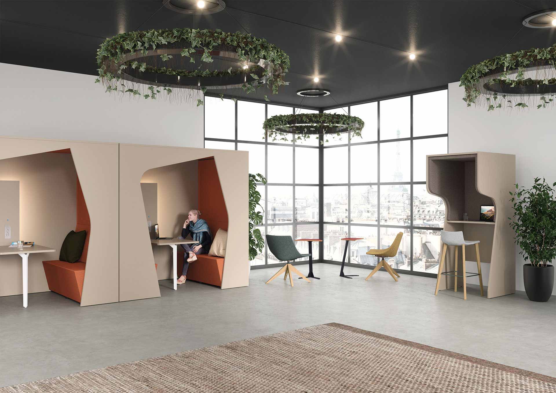 Cabine acoustique insonorisée Komunikube® - Design, personnalisable et intimiste pour bureaux_2