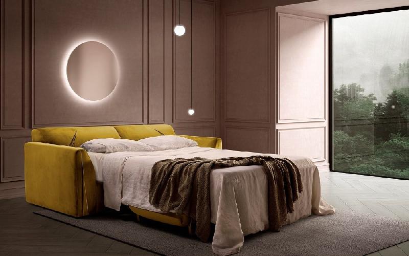 Canapé convertible SOOTH 160x190 cm - tissu personnalisable - design chic et contemporain_2