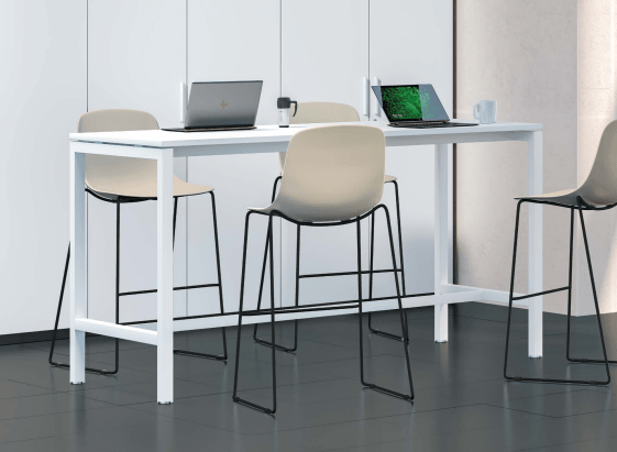 Mobilier de bureau open space - tables haute et standard - gamme Aska Columbia, design scandinave et ergonomique_2