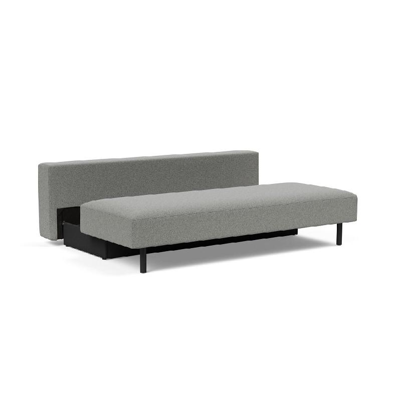 Canapé design MERGA convertible - Lit 140x200 cm avec boîte de rangement - Tissu bouclé Ash Grey_2