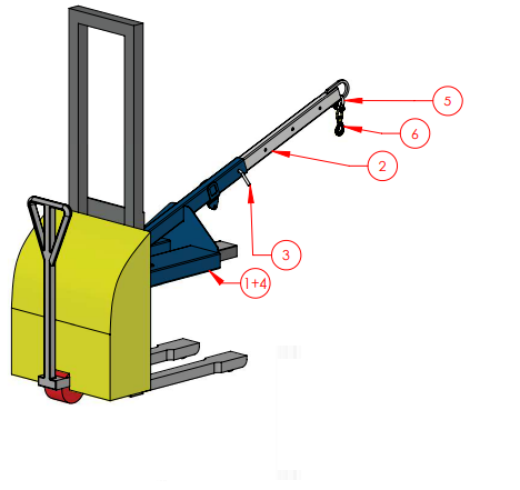 Potence de fourche adaptable sur chariot élévateur et gerbeur - Capacité jusqu'à 1000 kg - En vente et en location_2